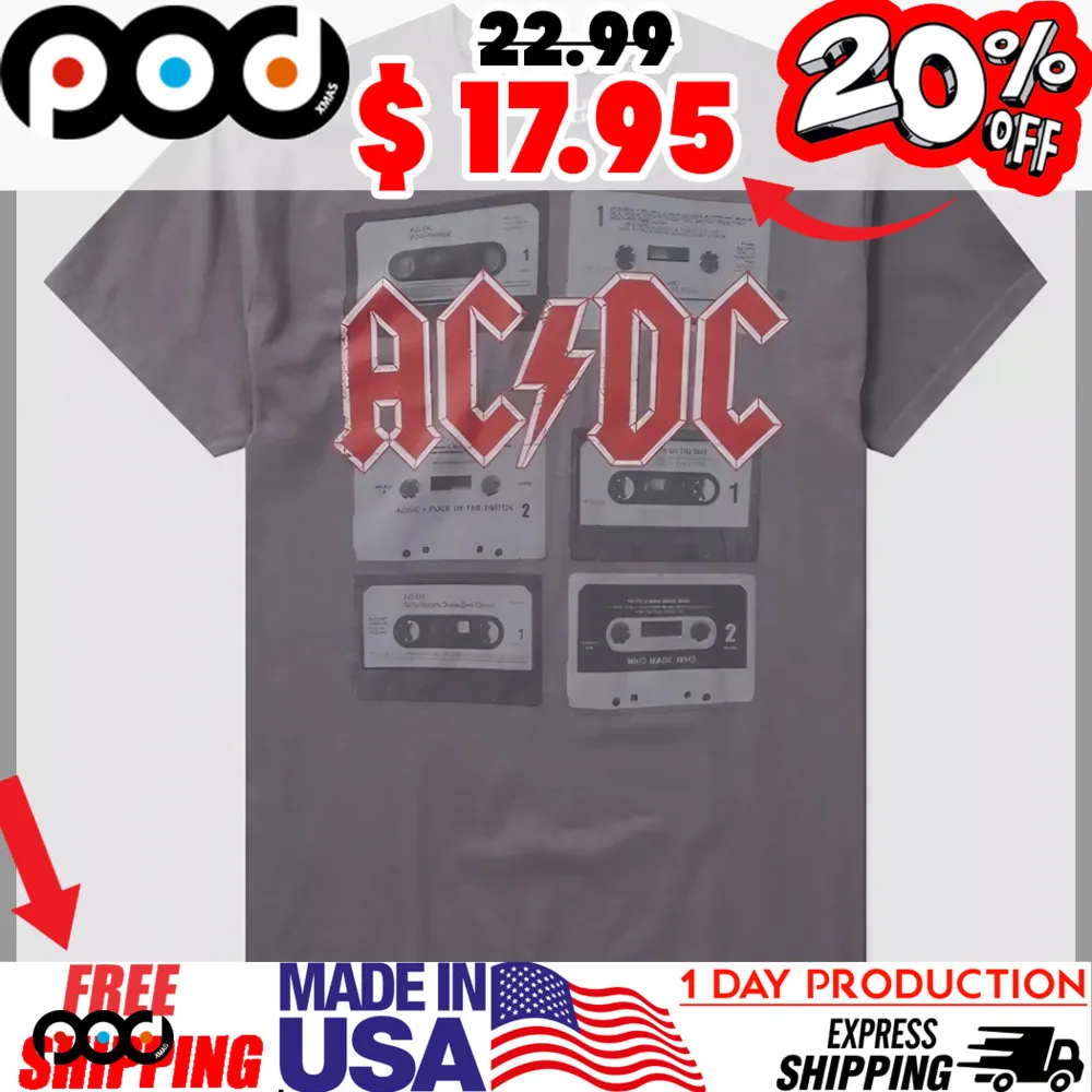 ACDC Rock Music Cassette Retro Shirt