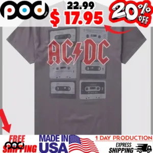 ACDC Rock Music Cassette Retro Shirt