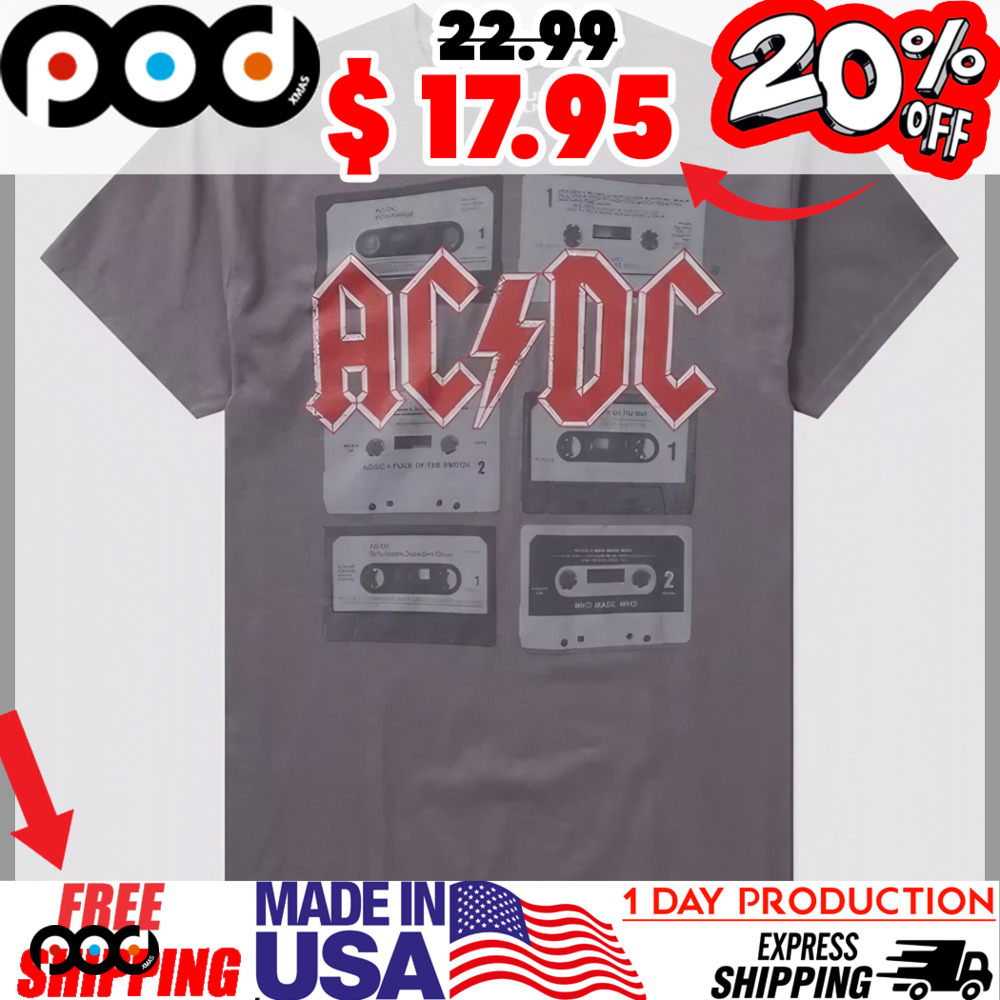 ACDC Rock Music Cassette Retro Shirt