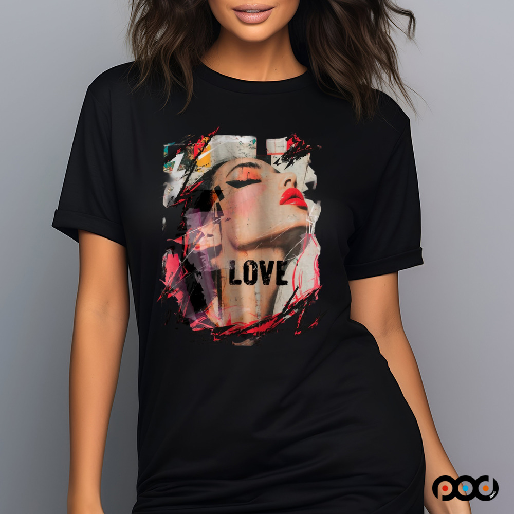 A woman with red lip Love Art Shirt