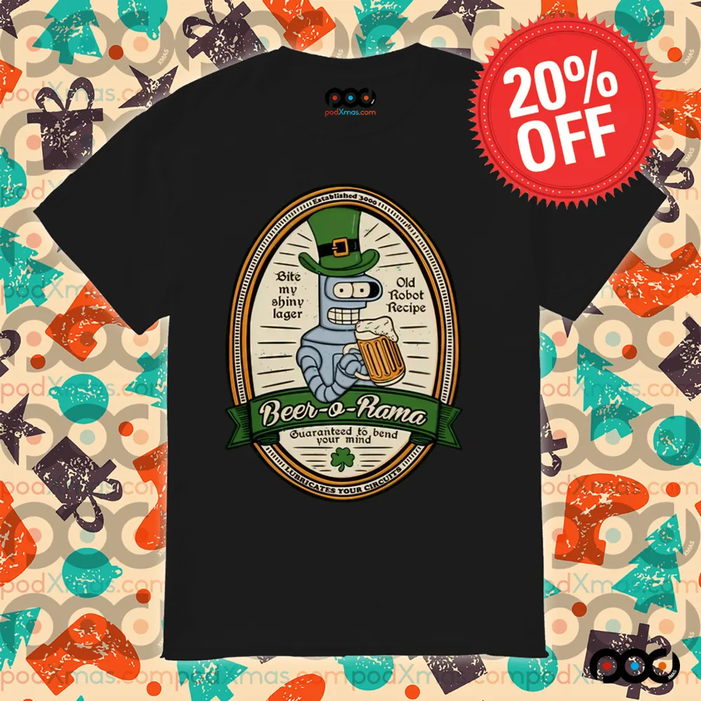 Beer-o-rama Bite my shiny lager old robot shirt