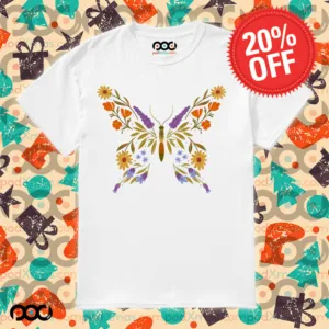 Butterfly illustration all the flowers are native to Eaton Canyon Shirt