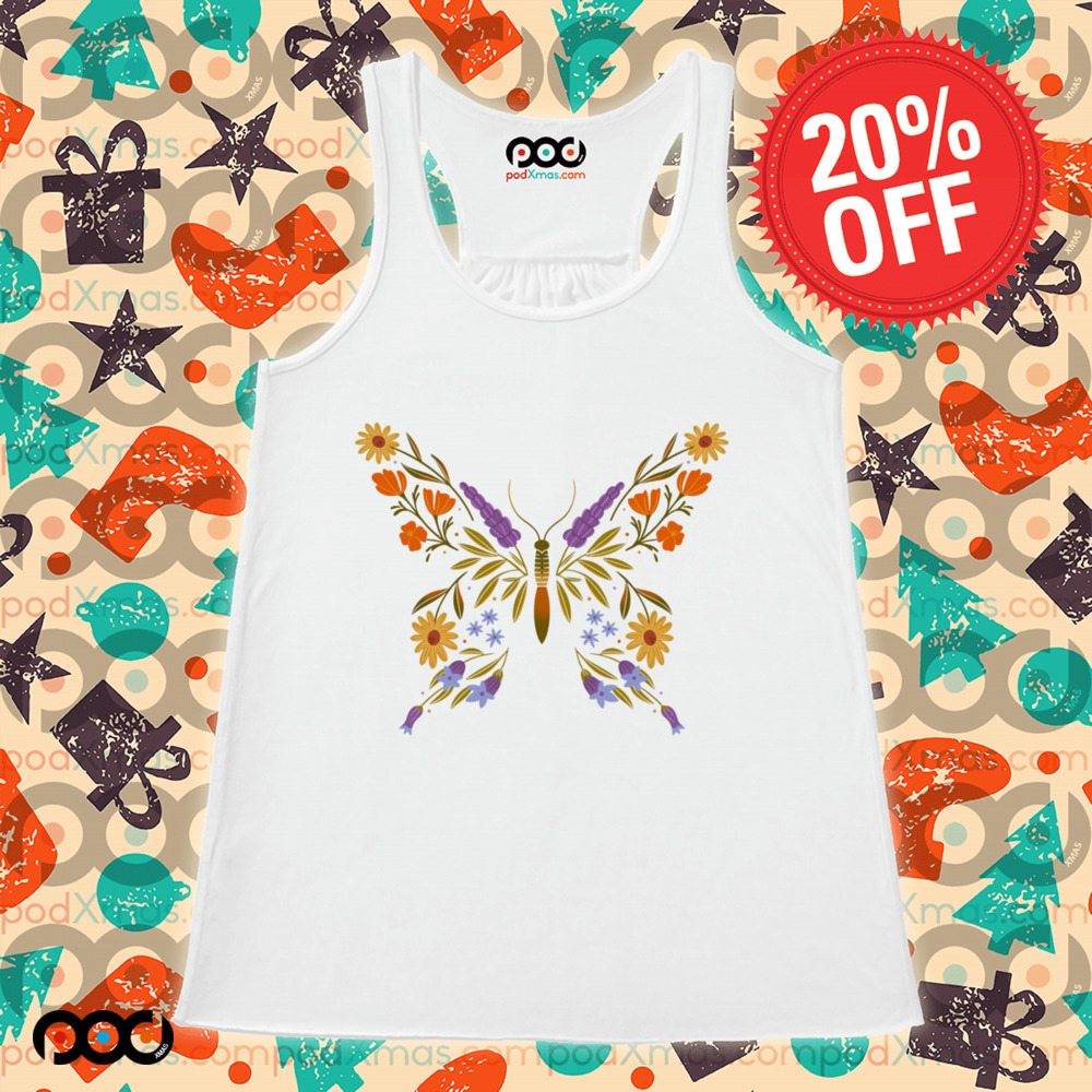 Butterfly illustration all the flowers are native to Eaton Canyon Shirt