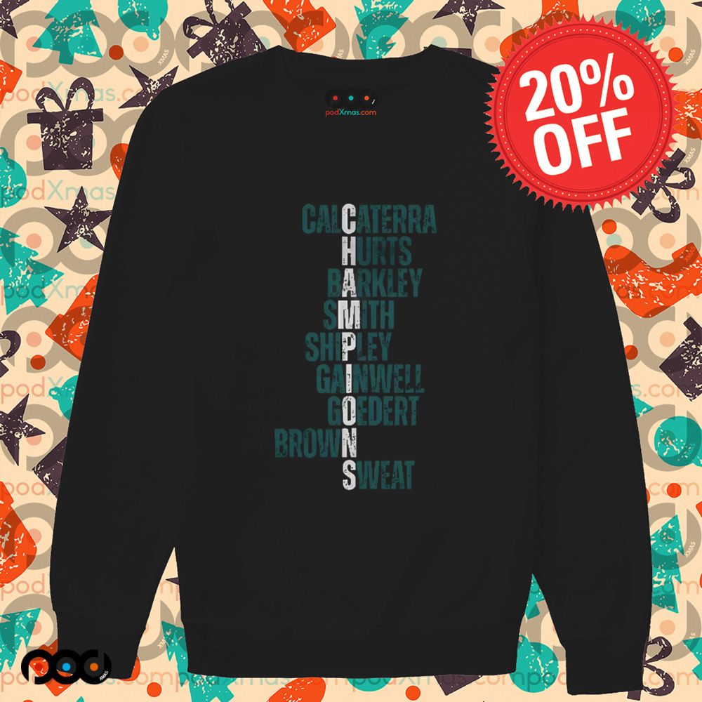 Calcaterra Hurts Barkley Smith Shipley Gainwell Goedert Brown Sweat Champions Bird Gang Shirt