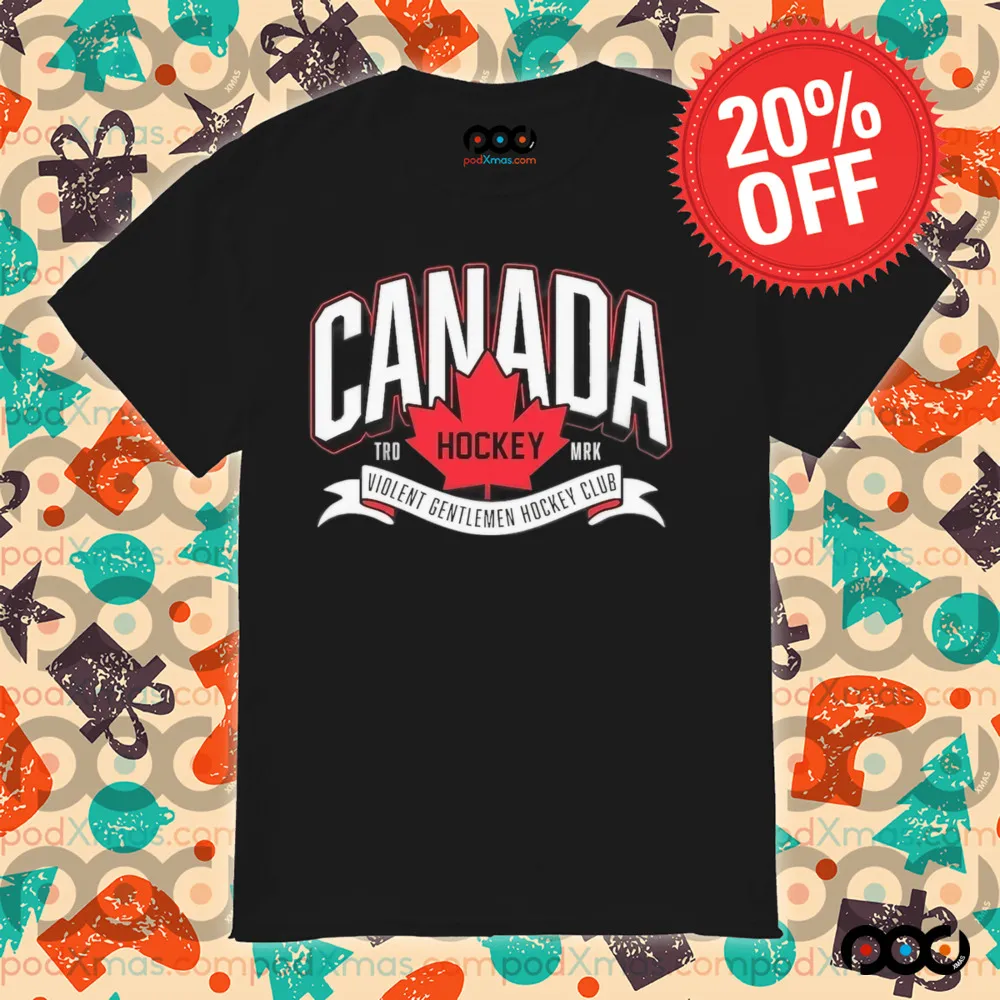 Canada Hockey Glowing Hearts Violent Gentlemen Hockey Club Shirt