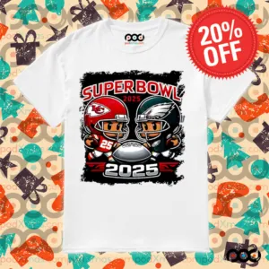 Cartoon Superbowl 2025 Chiefs vs Eagles shirt