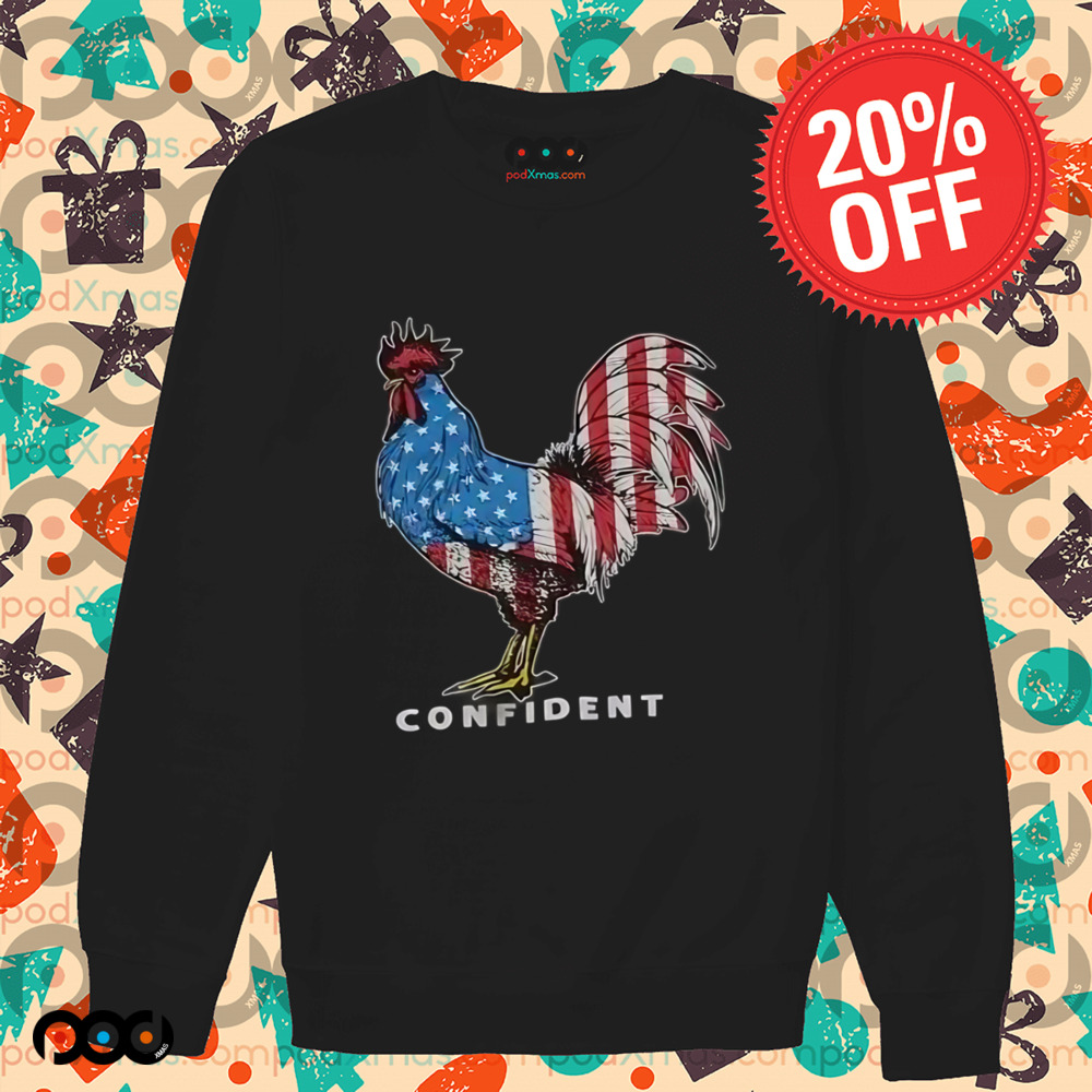 Confident Flag Rooster Chicken Shirt