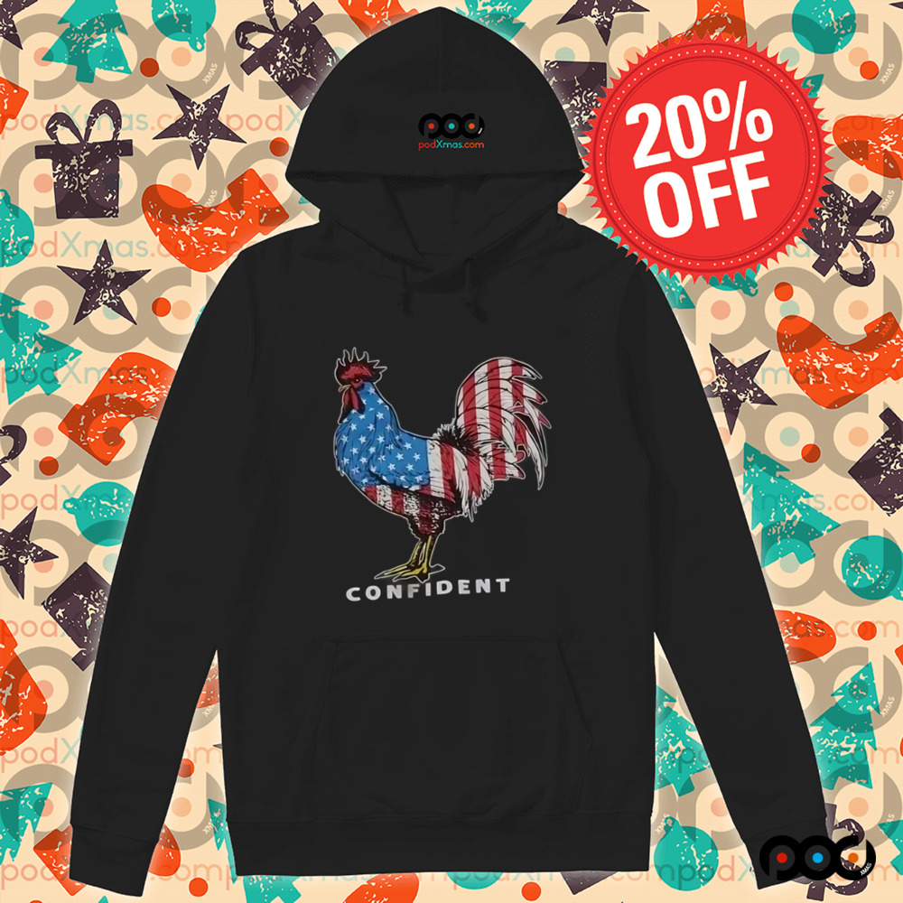 Confident Flag Rooster Chicken Shirt