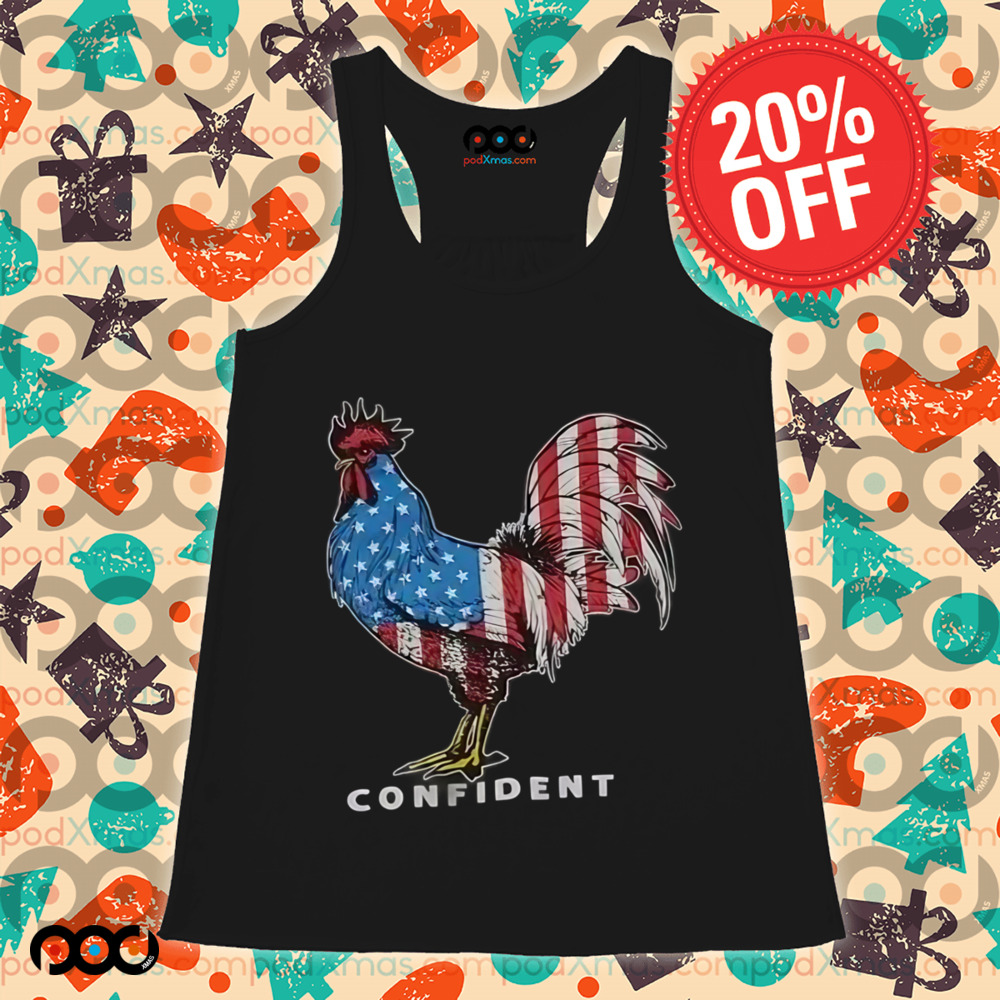 Confident Flag Rooster Chicken Shirt