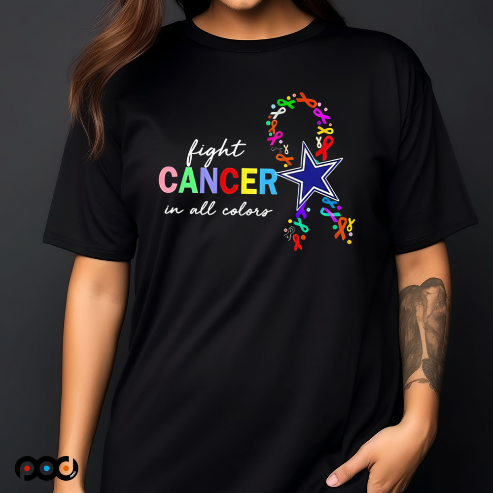 Dallas Cowboys fight cancer in all colors shirt