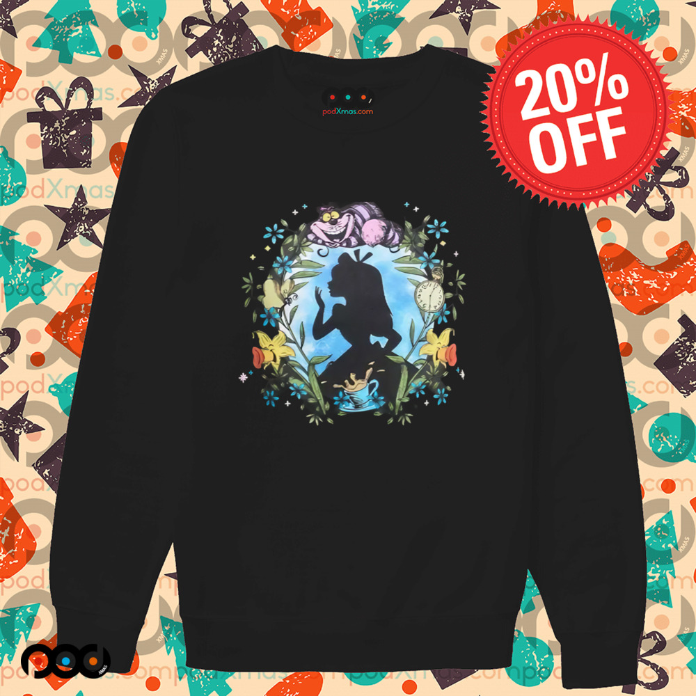 Disney Alice In Wonderland Silhouette Wreath Girls Shirt