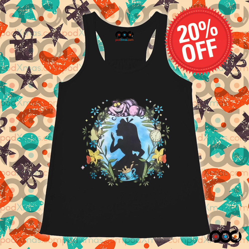 Disney Alice In Wonderland Silhouette Wreath Girls Shirt