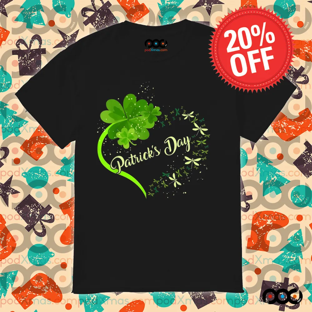 Dragonfly heart irish, Shamrock Heart Clover St.Patrick's Day Shirt