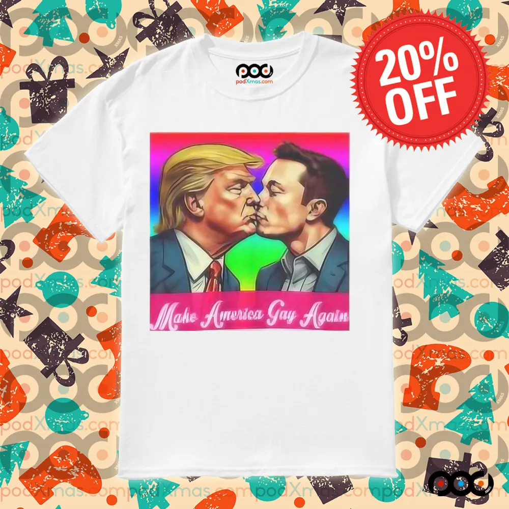 Elon Musk and Trump Kiss Make America Gay Again Shirt