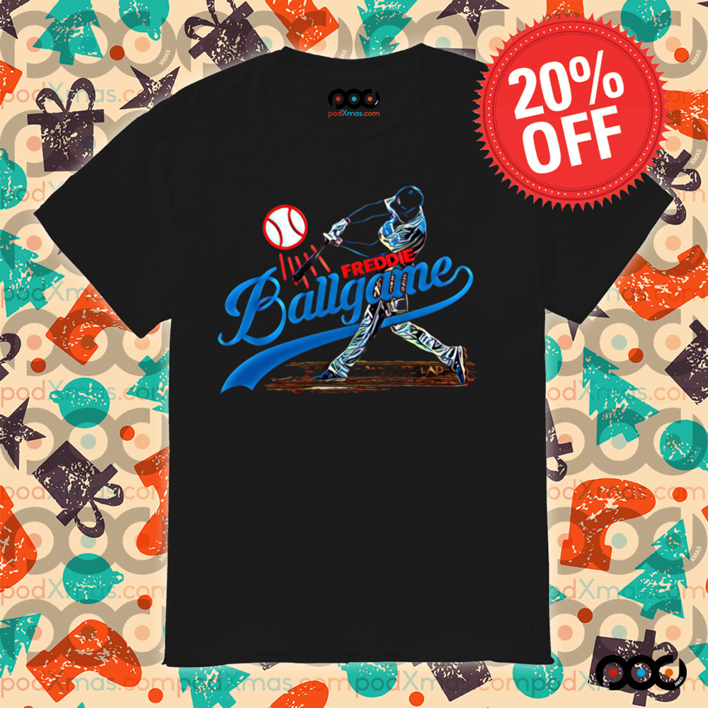 Freddie Freeman Lets go Dodgers hitting a powerful shot shirt