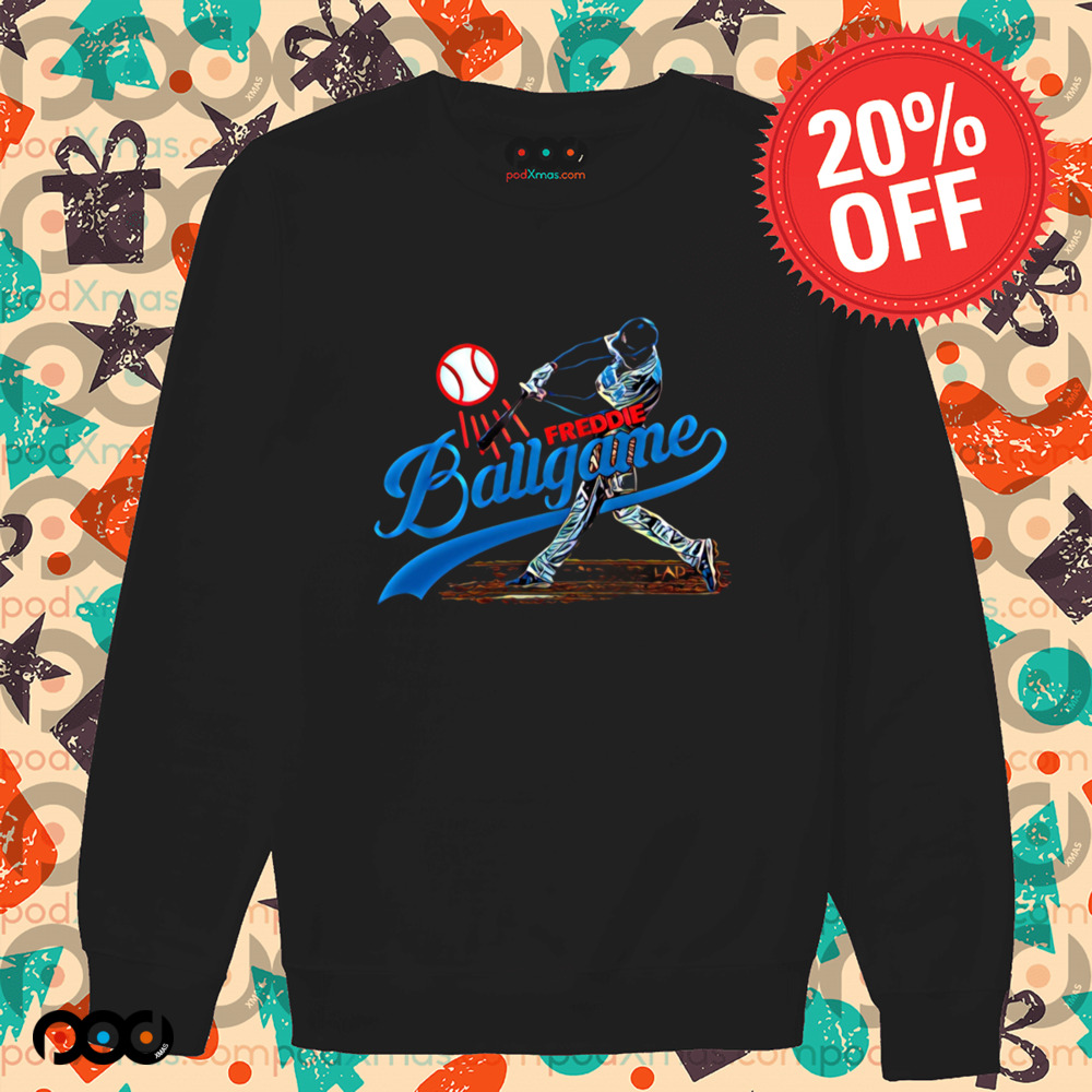 Freddie Freeman Lets go Dodgers hitting a powerful shot shirt