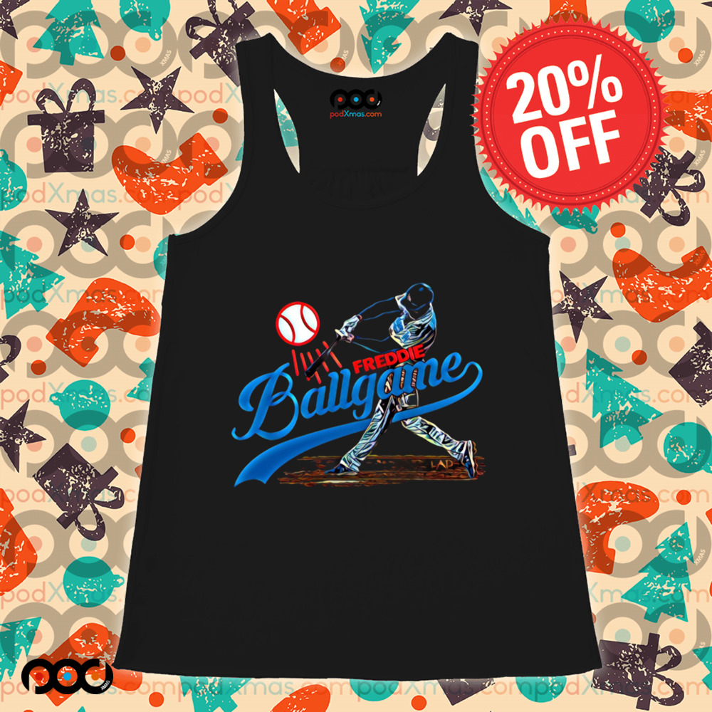Freddie Freeman Lets go Dodgers hitting a powerful shot shirt