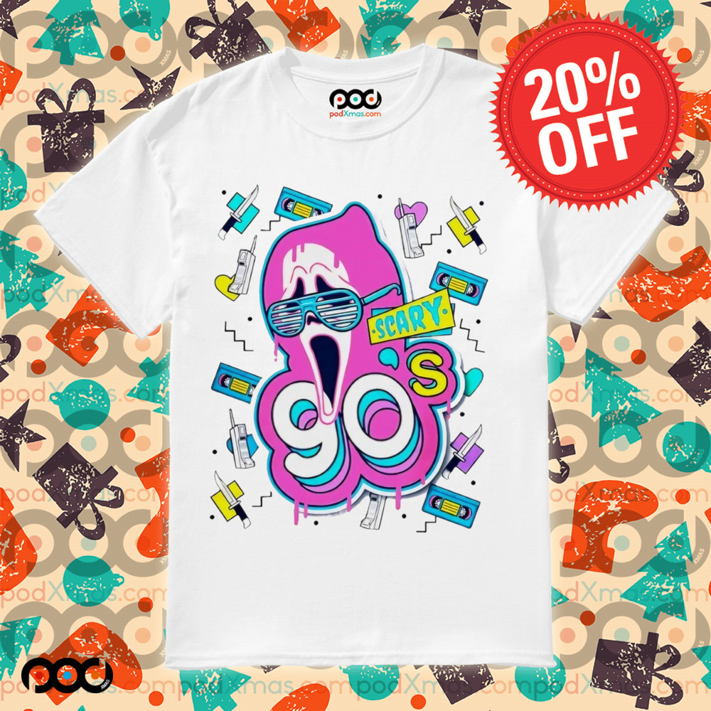 Ghostface Video Tapes Knives And Cellphones Scary 90s Shirt