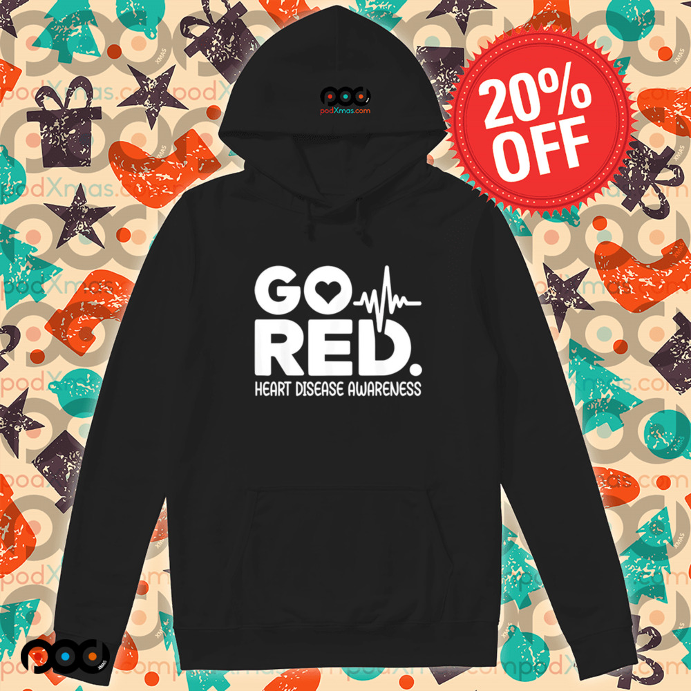 Go Red For Heart Disease Awareness Heartbeat shirt