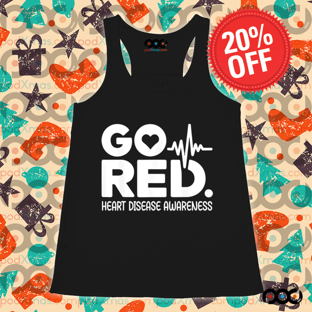 Go Red For Heart Disease Awareness Heartbeat shirt