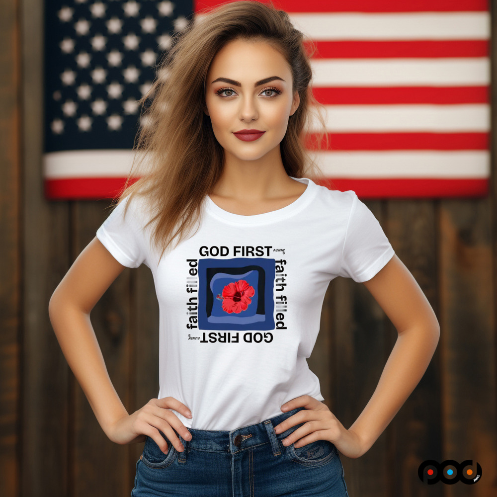 God first faith filled alway HIBISCUS shirt