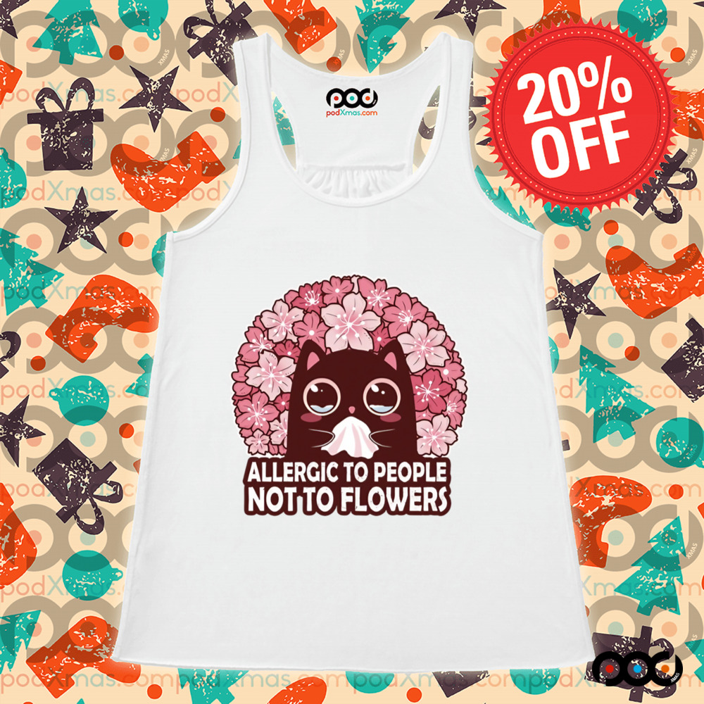 Hanami and Cat Allergic To People, Not To Flowers Cute Shirt