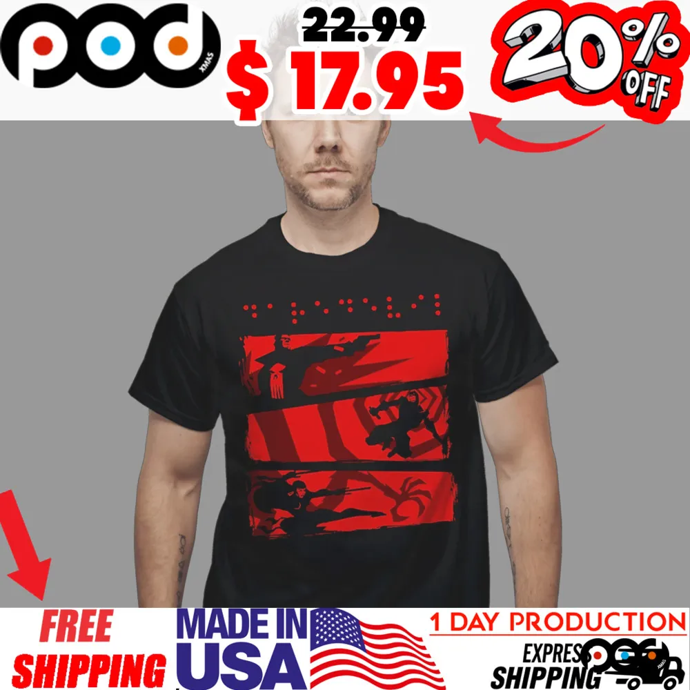 Hell City Braille Action Heroes Tactile Comic Defenders Shirt