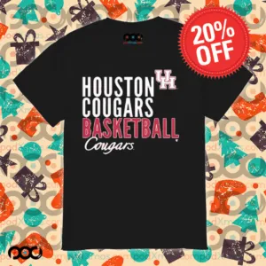 Houston Cougars Basketball Cougars Text Overlay Shirt