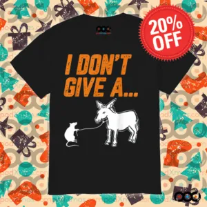 I Don't Give A Rats Ass Mouse Walking Donkey Shirt