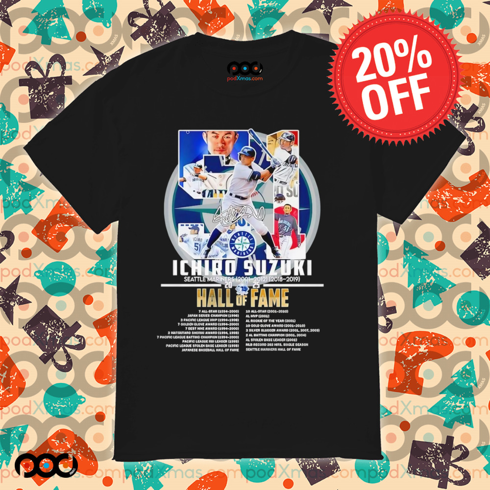 Ichiro Suzuki Seattle Mariners 2025 Hall of Fame shirt