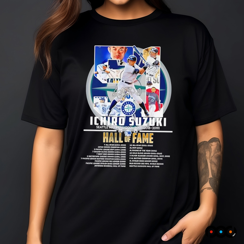 Ichiro Suzuki Seattle Mariners 2025 Hall of Fame shirt