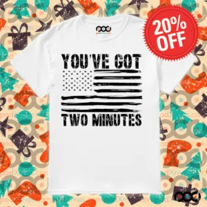 You’ve Got Two Minutes black white American flag shirt
