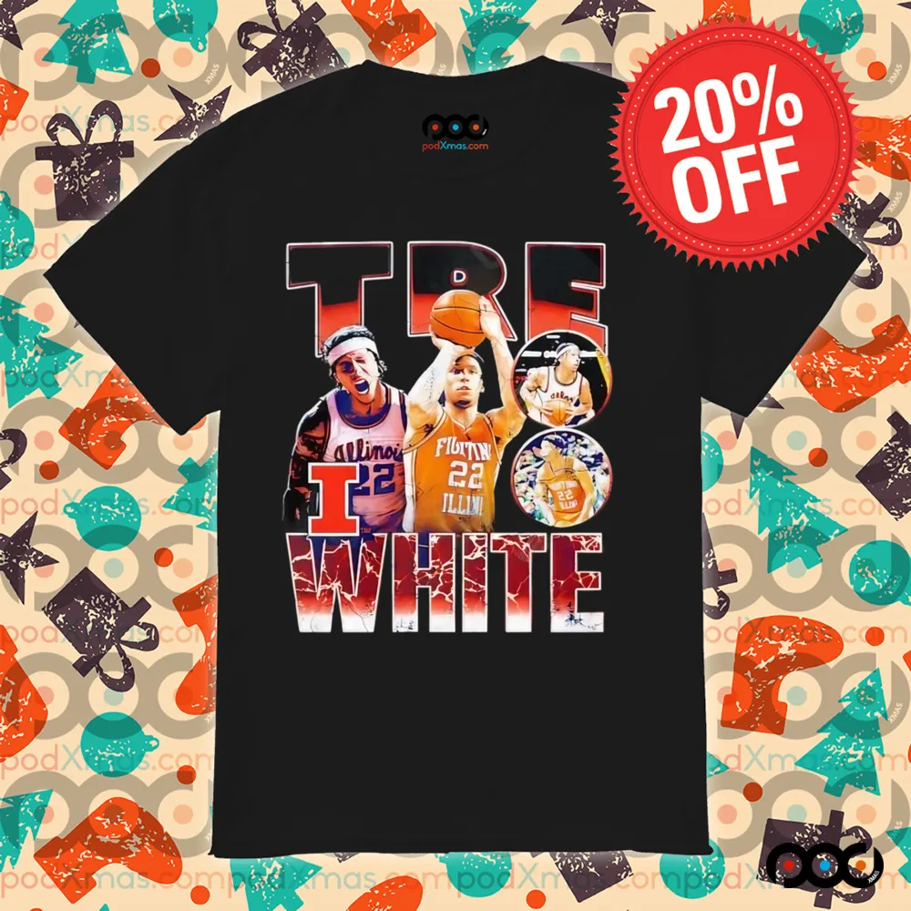 Illinois Basketball Tre White NIL Shirt