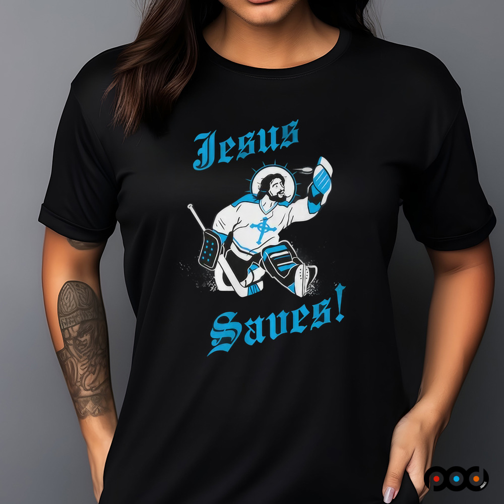 Jesus Saves Goalie Hockey Shirt