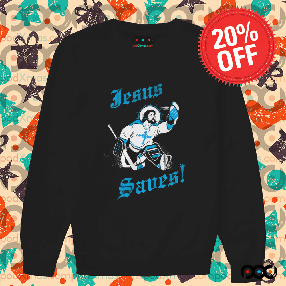 Jesus Saves Goalie Hockey Shirt