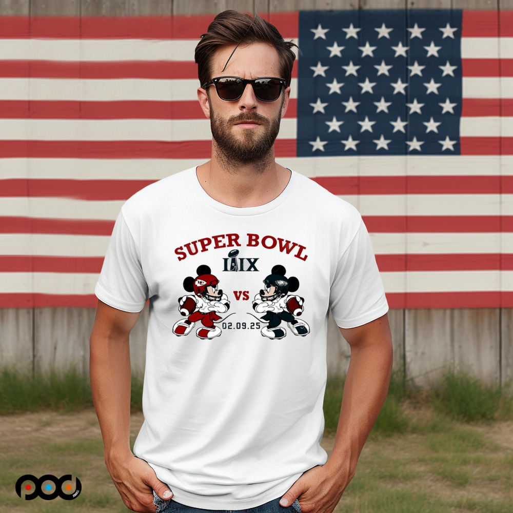 Eagles vs Chiefs Mickey Mouse Super Bowl LIX 2025 shirt