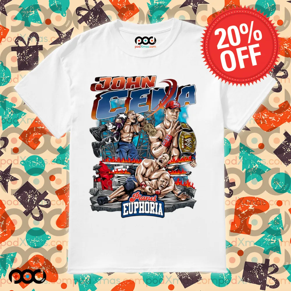 John Cena WWE cartoon graphic shirt