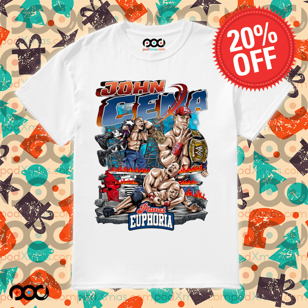 John Cena WWE cartoon graphic shirt