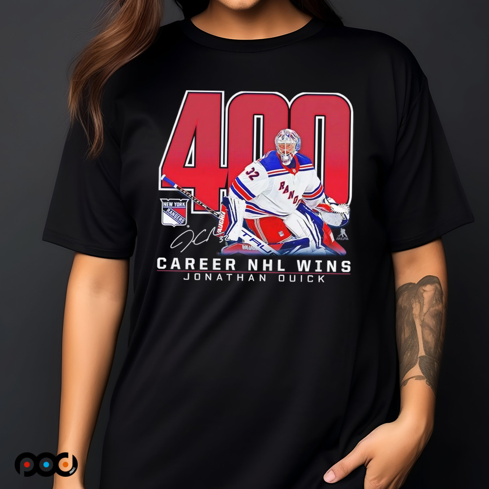Jonathan Quick New York Rangers 400 Career Wins shirt