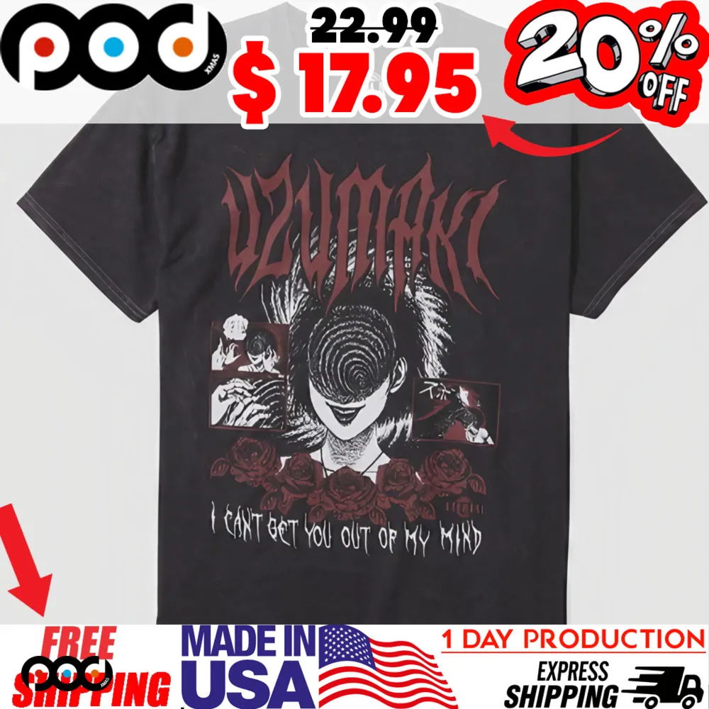 Junji Ito Uzumaki Out Of My Mind I Can't Let You Out Of My Mind Rose Horror Shirt