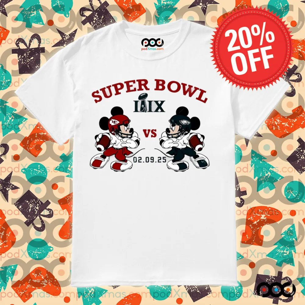 Eagles vs Chiefs Mickey Mouse Super Bowl LIX 2025 shirt