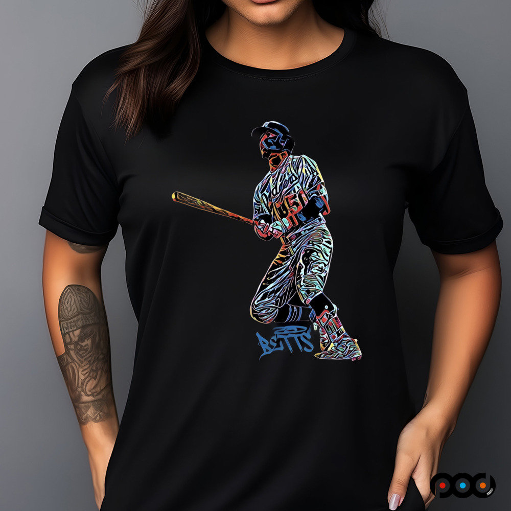 Lets go Dodgers player hitting a powerful shot shirt