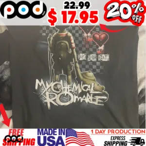 Little Boy with teddy bear Fake your death chemical romance shirt