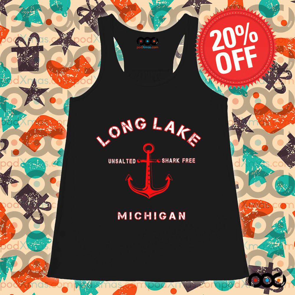Long Lake Unsalted Shark Free Michigan Shirt