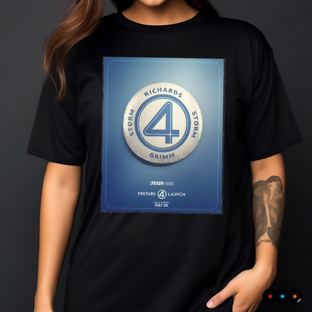 Marvel The Fantastic 4 Prepare 4 Launch Team Badge Poster 2025 Shirt