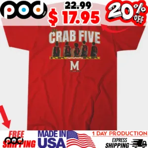 Maryland Basketball basketball the crab five lineup team moment vintage shirt