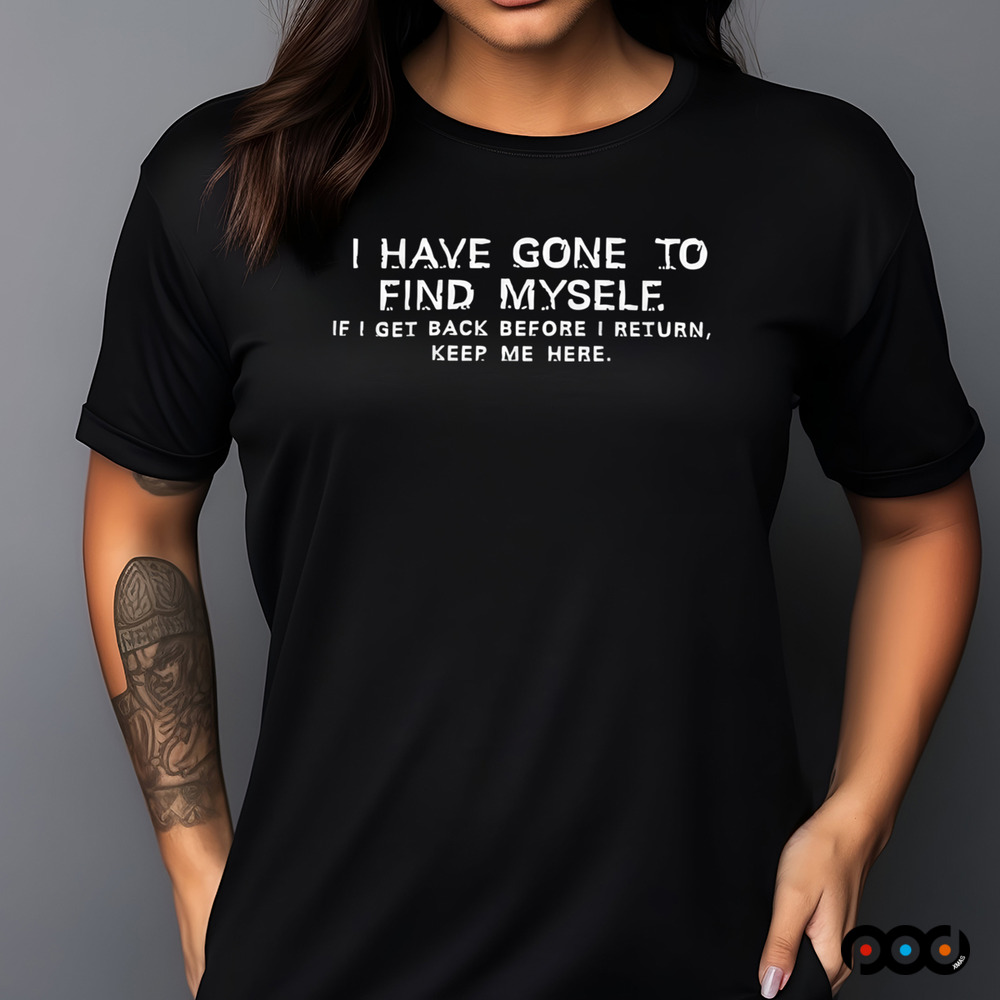Matthew Sturniolo wearing I have gone to find myself I get back before I return keep me here shirt