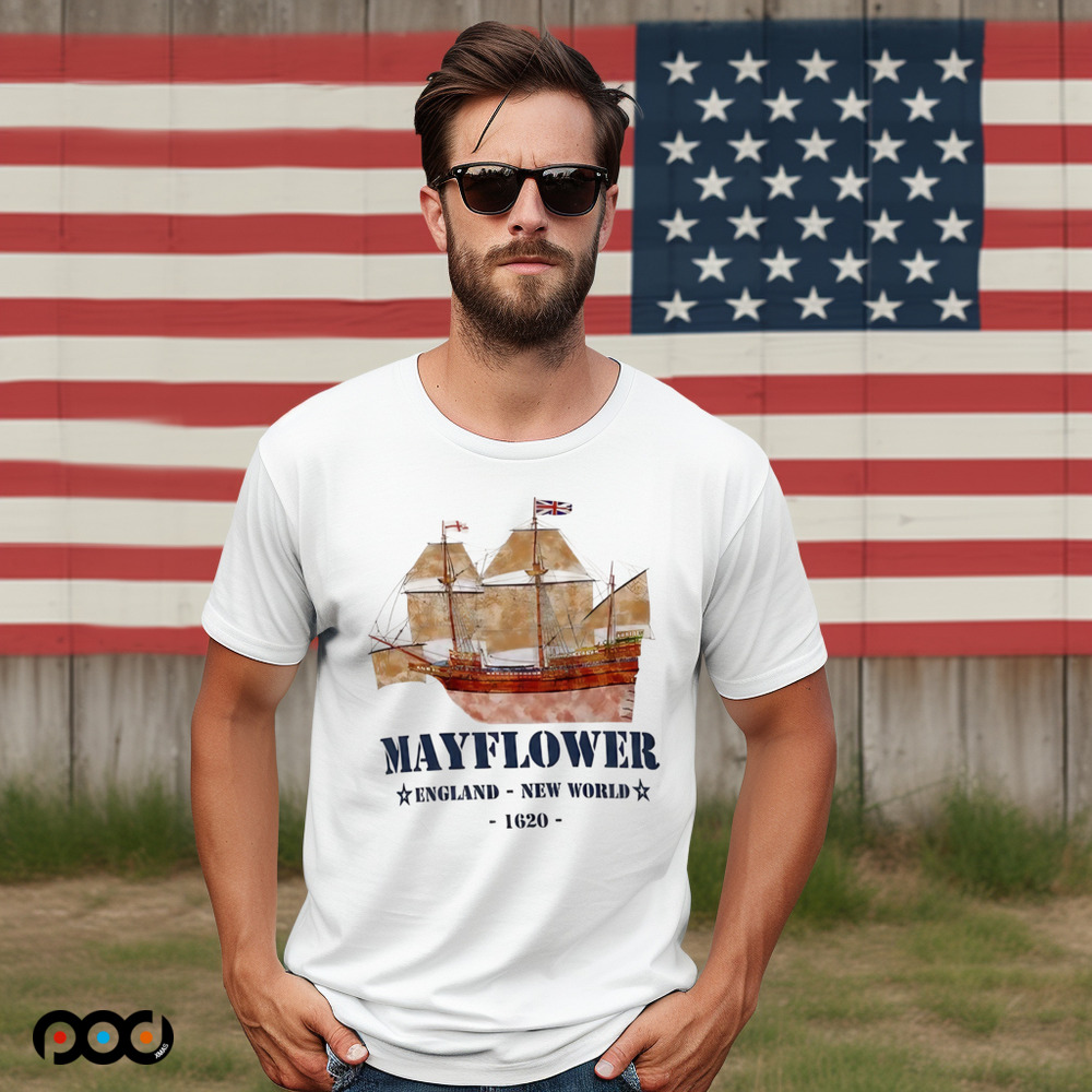 Mayflower Tall Ship - England to New World in 1620 Shirt Mayflower Tall Ship - England to New World in 1620 Shirt