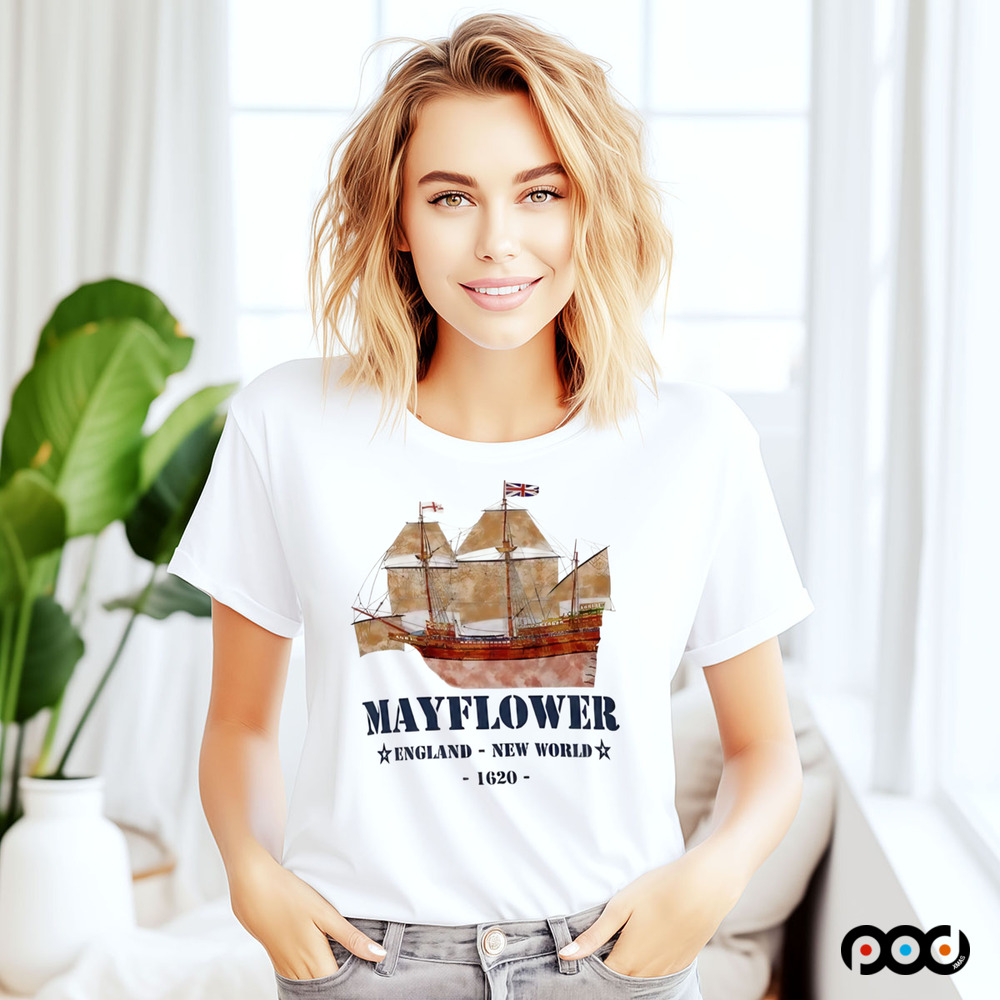 Mayflower Tall Ship - England to New World in 1620 Shirt Mayflower Tall Ship - England to New World in 1620 Shirt