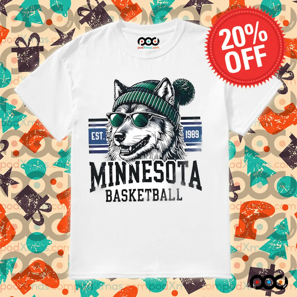 Minnesota Basketball Est. 1989 Cool mascot wears glasses shirt